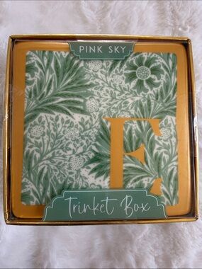 Anthropologie Pink Sky Trinket Box.